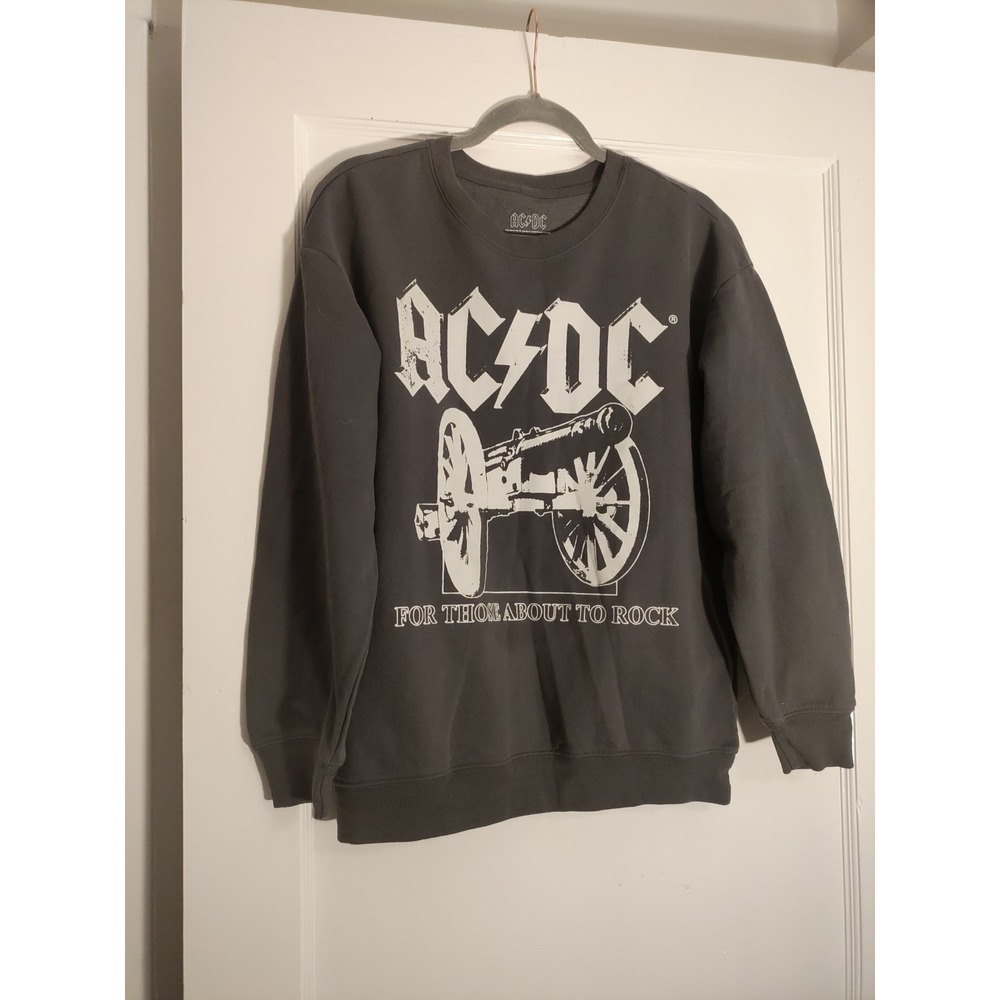 AC/DC For Those About to Rock Cannon Graphic Sweatshirt Charcoal Gray M